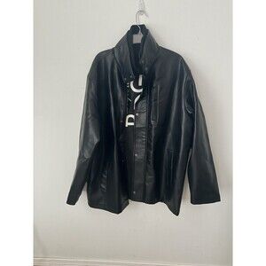 Reporter R. D. G. Men XL Milano luxury Faux Black Leather Zipper Jacket